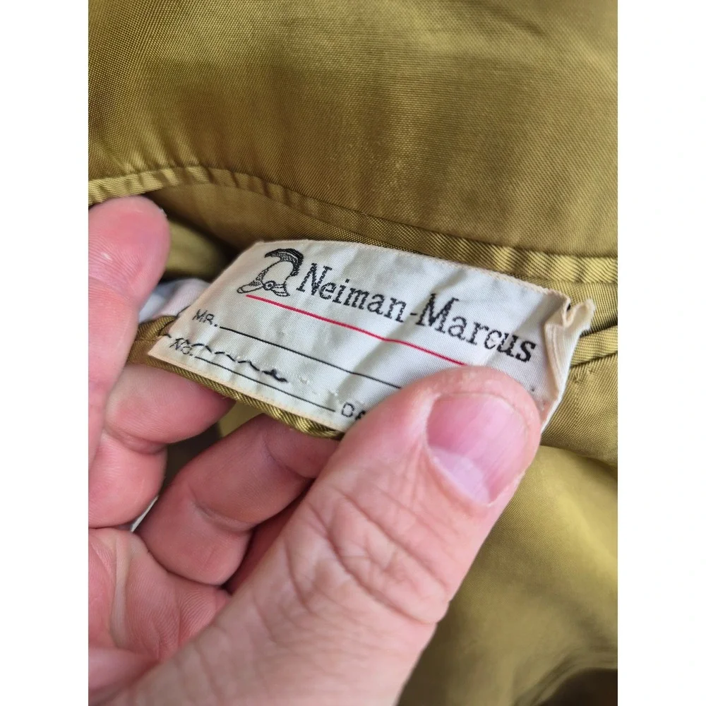 Neiman Marcus Traditional Shop Brown Double Breasted Hopsack Blazer Gold Sz 44 L